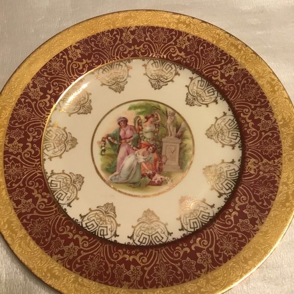Very lovely & antique Edgewood China 22 karat gold decorative plate - Picture 6 of 8